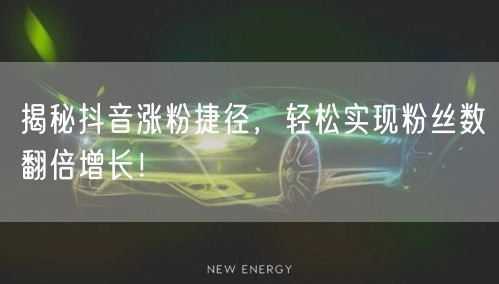 揭秘抖音涨粉捷径，轻松实现粉丝数翻倍增长！