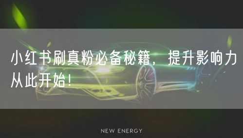 小红书刷真粉必备秘籍，提升影响力从此开始！