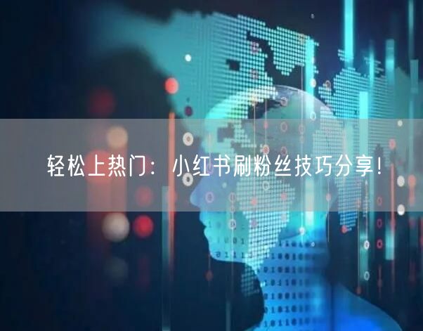 轻松上热门：小红书刷粉丝技巧分享！