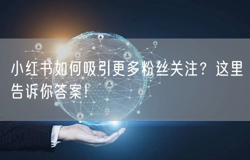 小红书如何吸引更多粉丝关注？这里告诉你答案！