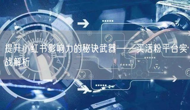 提升小红书影响力的秘诀武器——买活粉平台实战解析