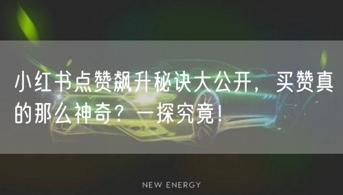 小红书点赞飙升秘诀大公开，买赞真的那么神奇？一探究竟！