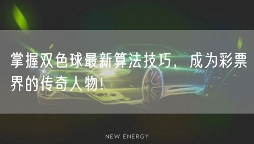 掌握双色球最新算法技巧，成为彩票界的传奇人物！